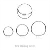 AHO06X Wholesale pack of 25 sterling silver endless nose hoops with short straight connection tube, thickness 0.7mm