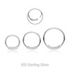 AHO06N Wholesale pack of 25 sterling silver endless nose hoops, thickness 0.7mm