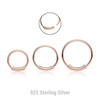 AHO06R Wholesale Lot of 25 rose gold plated 925 silver endless nose hoops, thickness 0.7mm