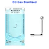 ZNS08B2 Sterilized body piercing assortment of 10 surgical steel nose screws with 2mm ball-shaped tops, thickness 0.8mm