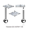 YBA12X02 Pack of 5 high polished titanium internally threaded tragus barbells, Thickness 1.2mm, with 1 prong set Lozenge cut CZ stone and a lower 3mm plain ball YBA12X02 Pack of 5 high polished titanium internally threaded tragus barbells, Thickness 1.2mm, with 1 prong set Lozenge cut CZ stone and a lower 3mm plain ball