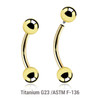 UBN12B4 Pack of 5 PVD plated titanium internally threaded eyebrow bananas, Thickness 1.2mm, Ball size 4mm UBN12B4 Pack of 5 PVD plated titanium internally threaded eyebrow bananas, Thickness 1.2mm, Ball size 4mm