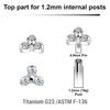 YTP12X09 Pack of 5 Titanium Internally threaded labret tops in trinity design with 3 round prong set 1.5mm CZ stones, Thread size 0.9mm YTP12X09 Pack of 5 Titanium Internally threaded labret tops in trinity design with 3 round prong set 1.5mm CZ stones, Thread size 0.9mm
