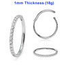 SSG01HCZA Wholesale Pack of 5 surgical steel hinged segment rings with outward facing prong set CZ on 3/4 of the circumference, Thickness 1mm SSG01HCZA Wholesale Pack of 5 surgical steel hinged segment rings with outward facing prong set CZ on 3/4 of the circumference, Thickness 1mm