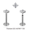 YLB12X10 Pack of 5 high polished titanium internally threaded labrets, Thickness 1.2mm, with quadruple 2mm prong set CZ top YLB12X10 Pack of 5 high polished titanium internally threaded labrets, Thickness 1.2mm, with quadruple 2mm prong set CZ top