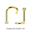 ENS08BJ2 Pack of 10 PVD plated Titanium G23 nose screws with 2mm rounded top with bezel set crystal, thickness 1mm ENS08BJ2 Pack of 10 PVD plated Titanium G23 nose screws with 2mm rounded top with bezel set crystal, thickness 1mm