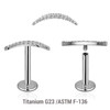 YLB12X18 Pack of 5 high polished titanium internally threaded labrets, Thickness 1.2mm, with a CZ studded crescent moon top YLB12X18 Pack of 5 high polished titanium internally threaded labrets, Thickness 1.2mm, with a CZ studded crescent moon top