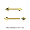 UBA12C3 Pack of 5 PVD plated titanium internally threaded eyebrow or helix barbells, Thickness 1.2mm, Cone size 3mm UBA12C3 Pack of 5 PVD plated titanium internally threaded eyebrow or helix barbells, Thickness 1.2mm, Cone size 3mm