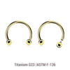 UCB12B25 Pack of 5 PVD plated titanium internally threaded circular barbells, Thickness 1.2mm, Ball size 2.5mm UCB12B25 Pack of 5 PVD plated titanium internally threaded circular barbells, Thickness 1.2mm, Ball size 2.5mm