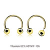 UCB12B4 Pack of 5 PVD plated titanium internally threaded circular barbells, Thickness 1.2mm, Ball size 4mm UCB12B4 Pack of 5 PVD plated titanium internally threaded circular barbells, Thickness 1.2mm, Ball size 4mm