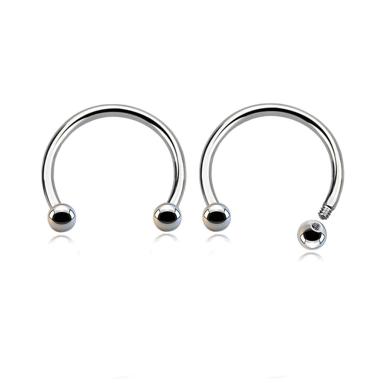 Gold Plated 316L Surgical Steel Horseshoe Circular Barbell – 20G To 2G – For Ears, Septum, Lip, Nipple – Body Jewelry