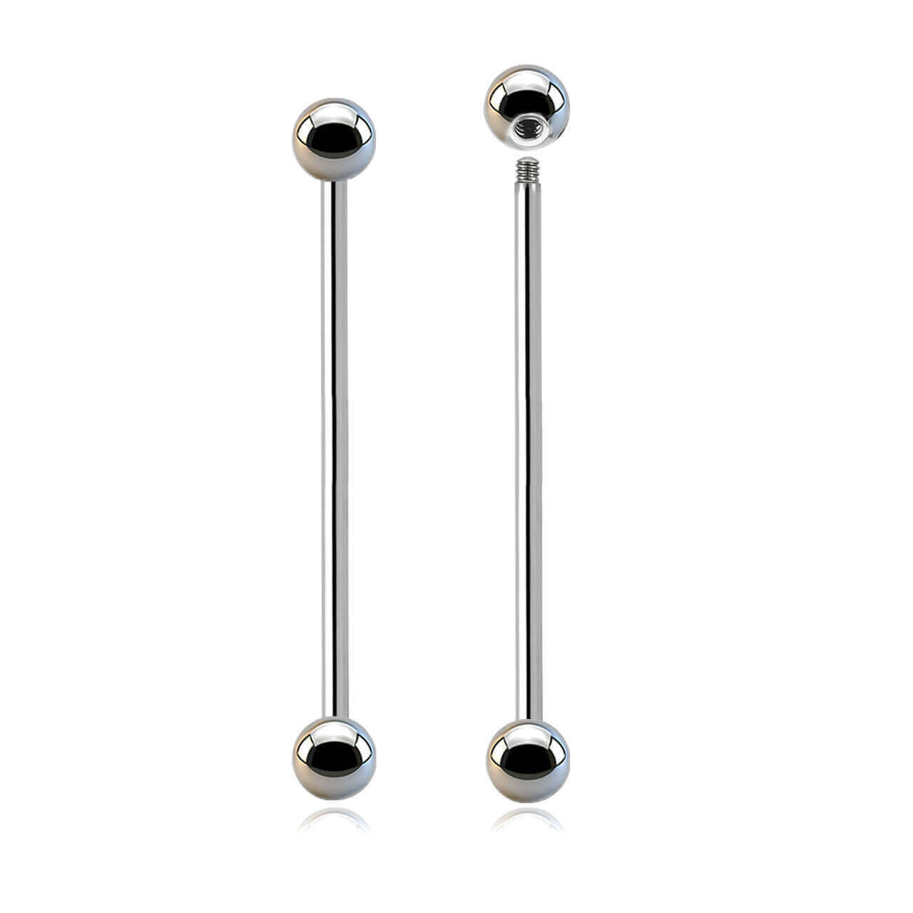 SBA12B5I Wholesale Body Jewelry pack of 25 surgical steel industrial barbells, Thickness 1.2mm, Ball size 5mm