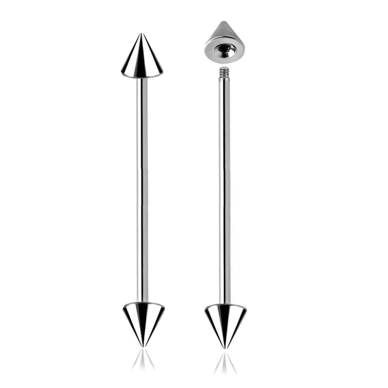 SBA16C5I Wholesale Pack of 25 surgical steel Industrial barbells, Thickness 1.6mm, Cone size 5mm