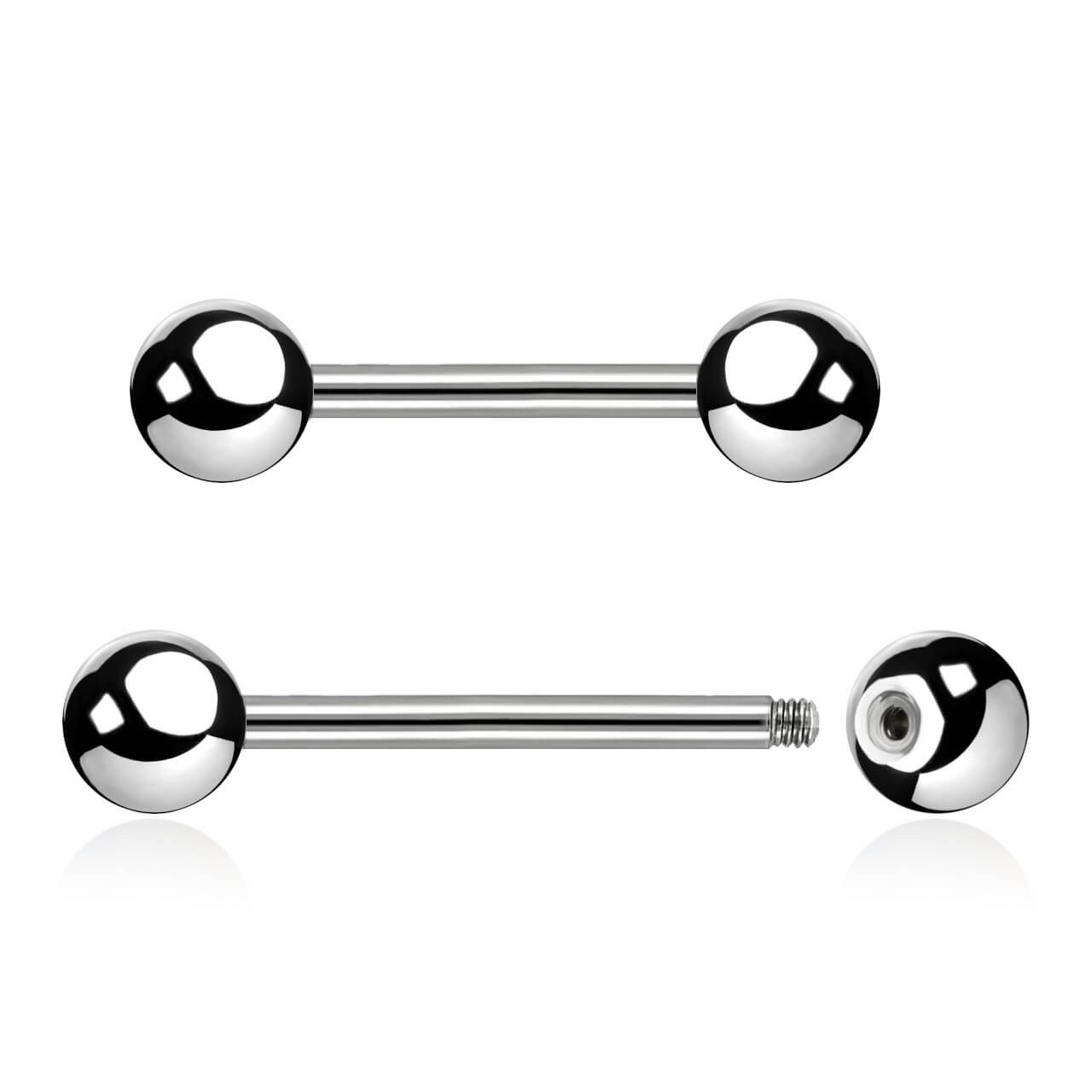 SBA08B3 Wholesale Body Jewelry pack of 25 surgical steel nano barbells, Thickness 0.8mm, ball size 3mm