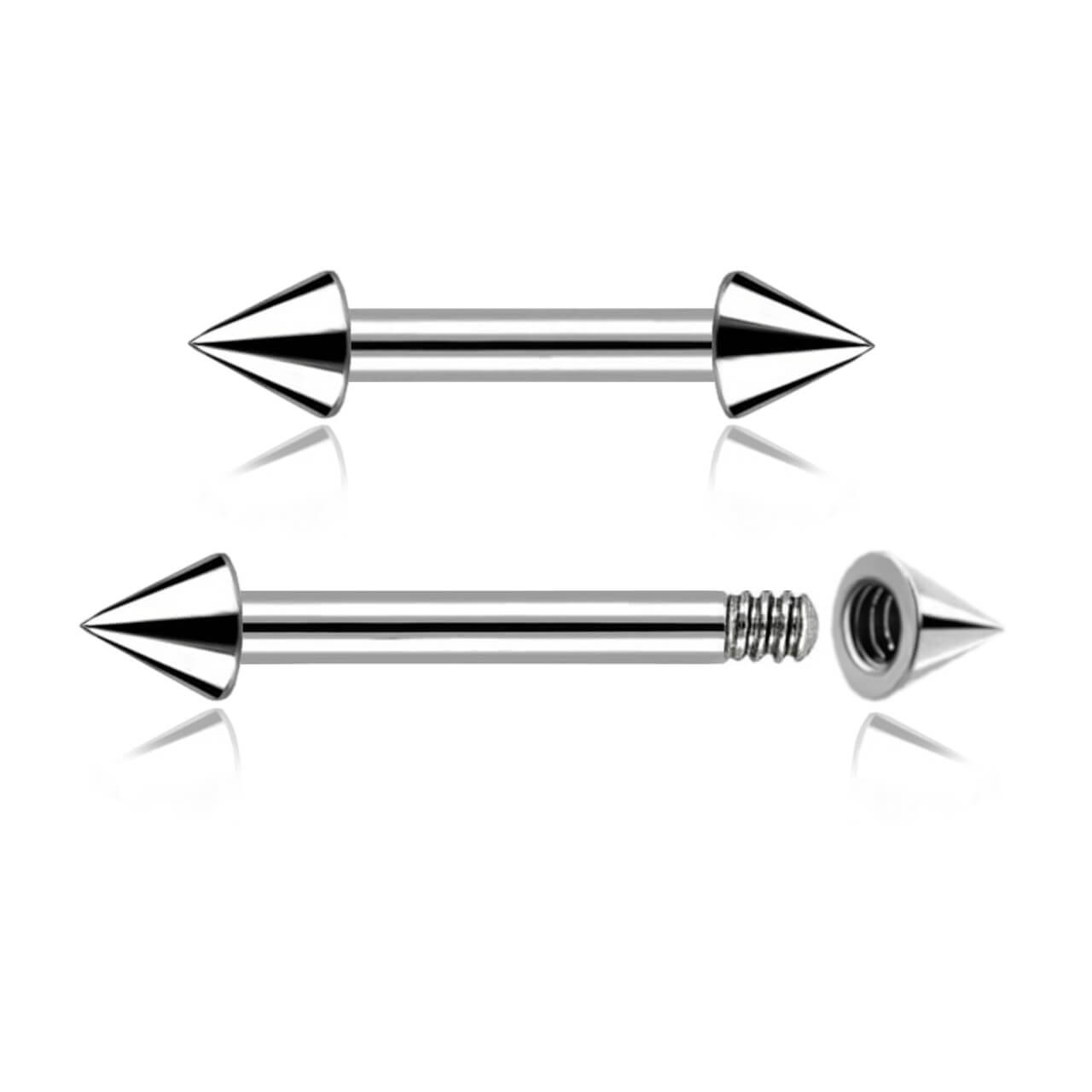 SBA12C25 Wholesale Pack of 25 surgical steel eyebrow barbells, Thickness 1.2mm, Cone size 2.5mm