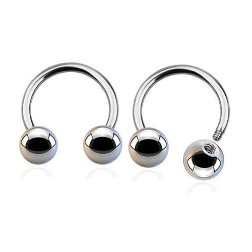 SCB16B5 Wholesale Pack of 25 surgical steel circular barbells, Thickness 1.6mm, Ball size 5mm