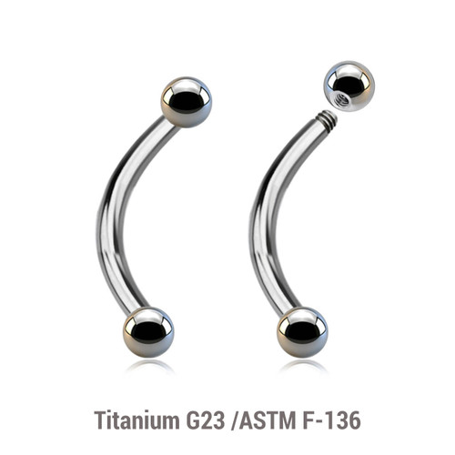TBN16B3 Wholesale Pack of 10 high polished titanium G23 bananas, Thickness 1.6mm, Ball size 3mm TBN16B3 Wholesale Pack of 10 high polished titanium G23 bananas, Thickness 1.6mm, Ball size 3mm