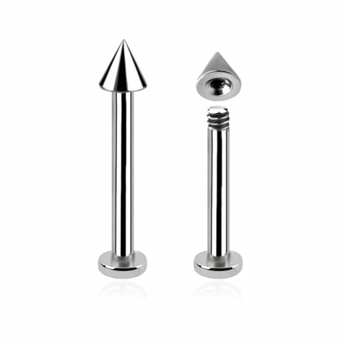 SLB12C25T Bulk Body Jewelry Pack of 25 surgical steel tragus labrets with 2.5mm disk, Thickness 1.2mm, Cone size 2.5mm