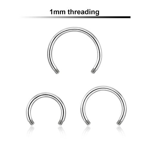 SYCB01N Pack of 25 pcs. of micro circular barbell post in surgical steel, thickness 1mm