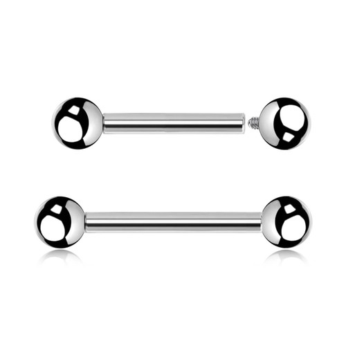 FBA12B3 Pack of 10 surgical steel internally threaded eyebrow or helix barbells, Thickness 1.2mm, Ball size 3mm
