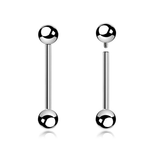 FBA16B5 Pack of 10 surgical steel internally threaded tongue barbells, Thickness 1.6mm, Ball size 5mm FBA16B5 Pack of 10 surgical steel internally threaded tongue barbells, Thickness 1.6mm, Ball size 5mm
