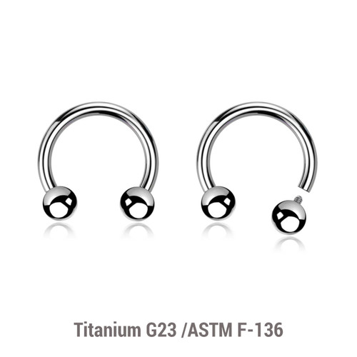 YCB12B3 Pack of 10 high polished titanium internally threaded circular barbells, Thickness 1.2mm, Ball size 3mm YCB12B3 Pack of 10 high polished titanium internally threaded circular barbells, Thickness 1.2mm, Ball size 3mm