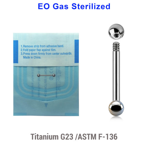 WBA12B3 Sterilized body jewelry lot of 10 titanium G23 eyebrow or helix barbells, Thickness 1.2mm, Ball size 3mm WBA12B3 Sterilized body jewelry lot of 10 titanium G23 eyebrow or helix barbells, Thickness 1.2mm, Ball size 3mm