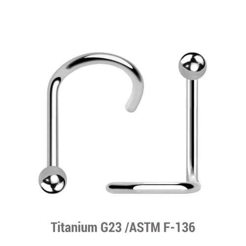 TNS08B2 Wholesale Nose Jewelry Pack of 10 Titanium G23 nose screws, thickness 0.8mm, Ball size 2mm TNS08B2 Wholesale Nose Jewelry Pack of 10 Titanium G23 nose screws, thickness 0.8mm, Ball size 2mm