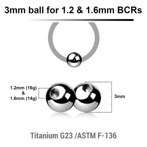 TYB12D3 Piercing studio supplies: Pack of 25 pcs. high polished titanium G23 dimple balls size 3mm for 1.2m ball closure rings TYB12D3 Piercing studio supplies: Pack of 25 pcs. high polished titanium G23 dimple balls size 3mm for 1.2m ball closure rings