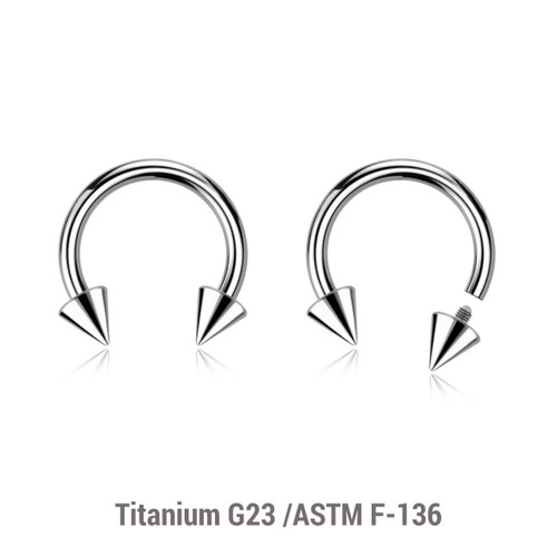 YCB12C3 Pack of 10 high polished titanium internally threaded circular barbells, Thickness 1.2mm, Cone size 3mm YCB12C3 Pack of 10 high polished titanium internally threaded circular barbells, Thickness 1.2mm, Cone size 3mm