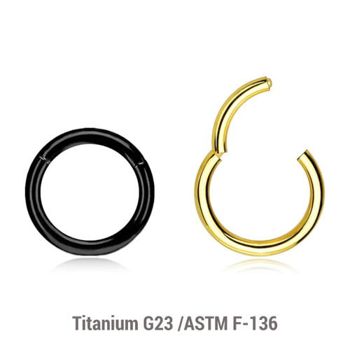 ESG12H Wholesale Lot of 10 PVD plated Titanium G23 hinged segment rings, Thickness 1.2mm