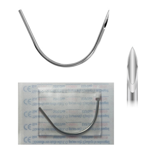 NCUBG Pack of 10 pcs. of single use curved tri beveled 316L steel piercing needles individually packed and EO gas sterilized NCUBG Pack of 10 pcs. of single use curved tri beveled 316L steel piercing needles individually packed and EO gas sterilized