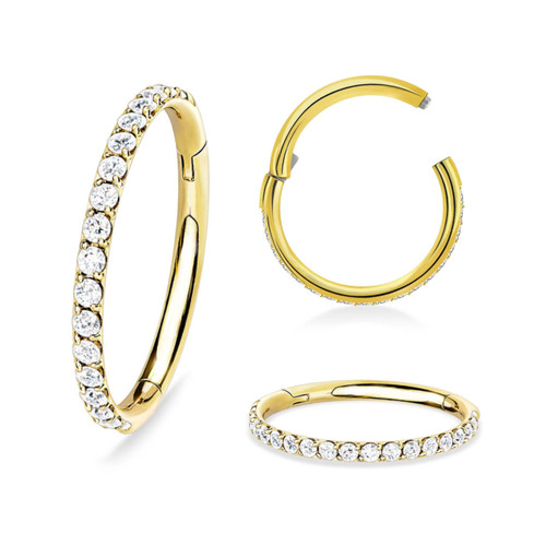 PSG12HCZA Wholesale Pack of 5 PVD plated 316L steel hinged segment rings with outward facing prong set CZ on 3/4 of the circumference, Thickness 1.2mm PSG12HCZA Wholesale Pack of 5 PVD plated 316L steel hinged segment rings with outward facing prong set CZ on 3/4 of the circumference, Thickness 1.2mm