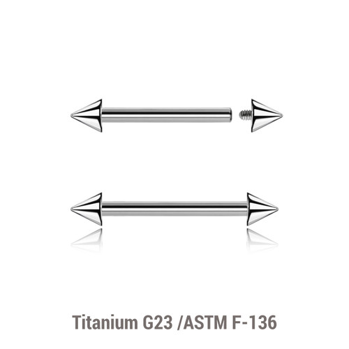 YBA16C4 Pack of 10 high polished titanium internally threaded nipple barbells, Thickness 1.6mm, Cone size 4mm YBA16C4 Pack of 10 high polished titanium internally threaded nipple barbells, Thickness 1.6mm, Cone size 4mm