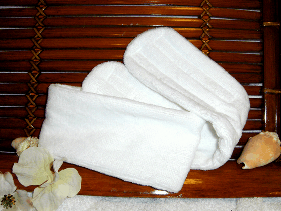 100% Cotton White Velour Head Bands