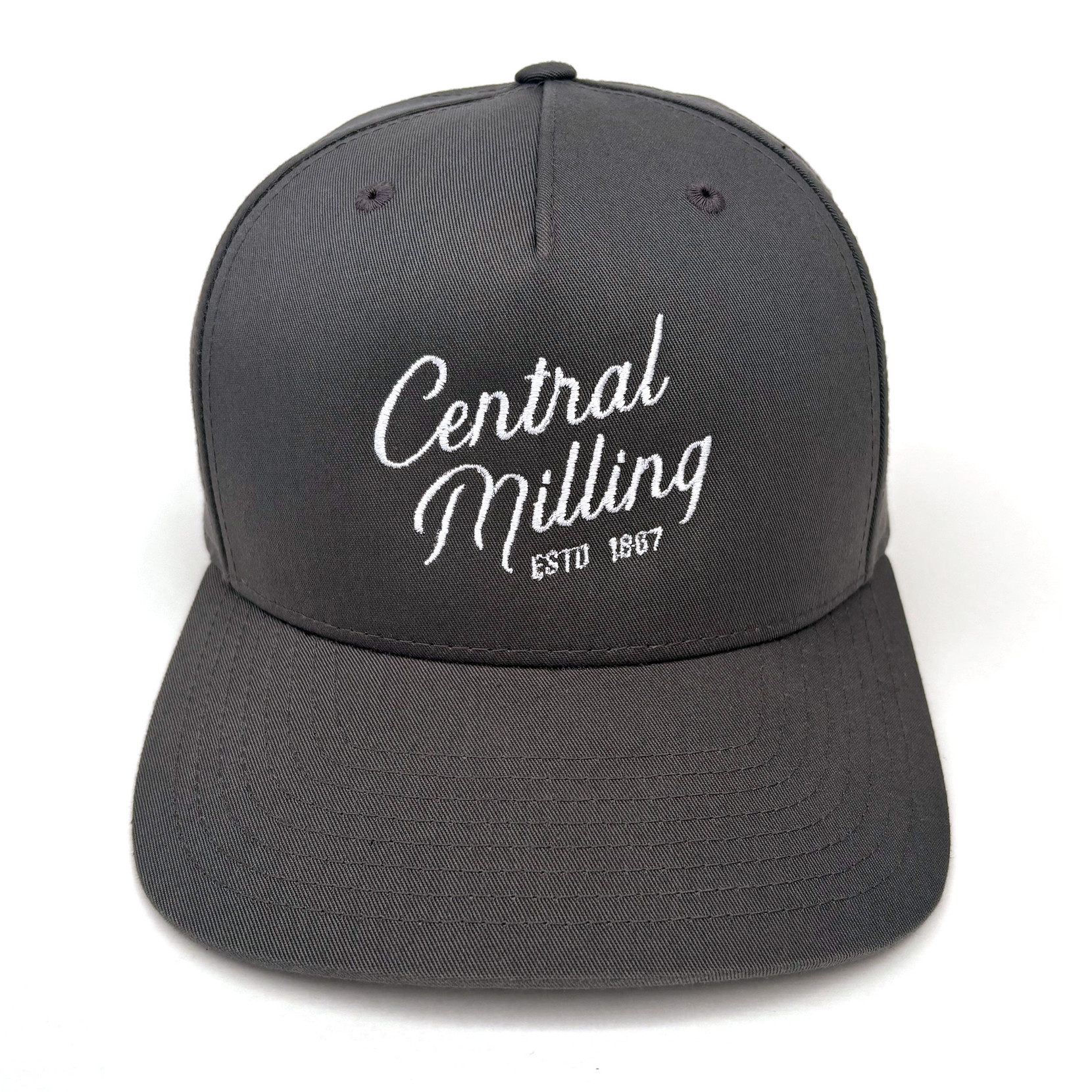 Embroidered Script Hat – Gray