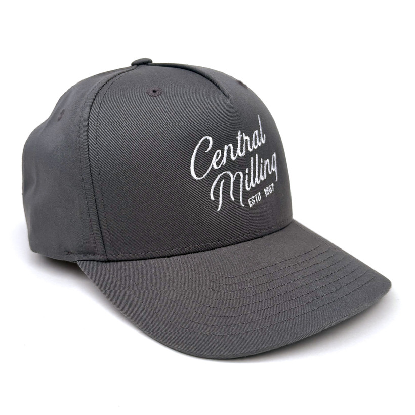 Embroidered Script Hat – Gray