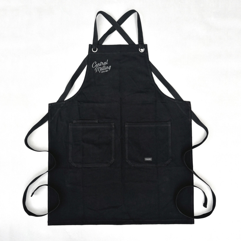 Branded Crossback Apron - Black