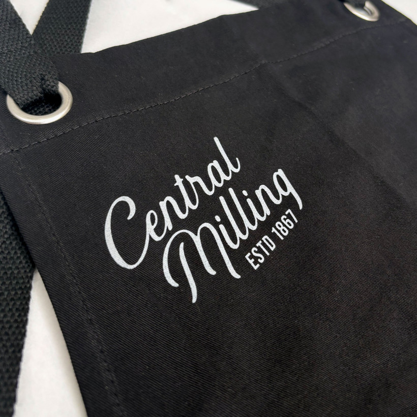 Branded Crossback Apron - Black