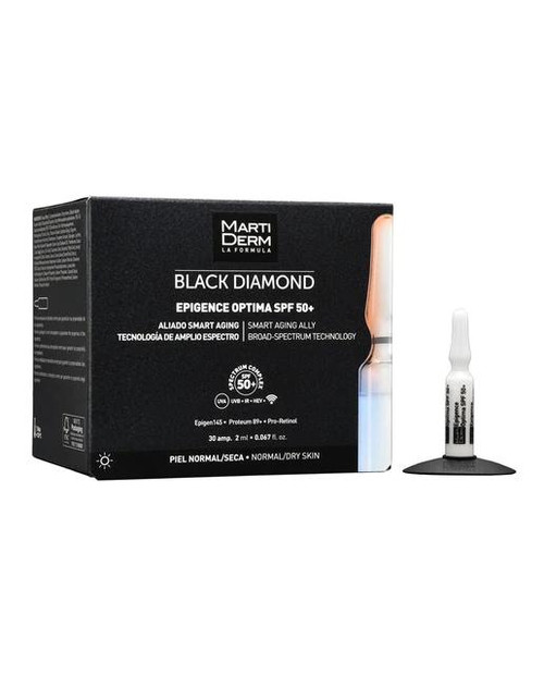 30 ampollas antiedad epigence optima SPF 50+ black diamond martiderm