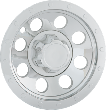 2 Pack Chrome Mower Wheel Hub Cap Rim Covers - Phoenix USA QT6CHBH - 6 Inch
