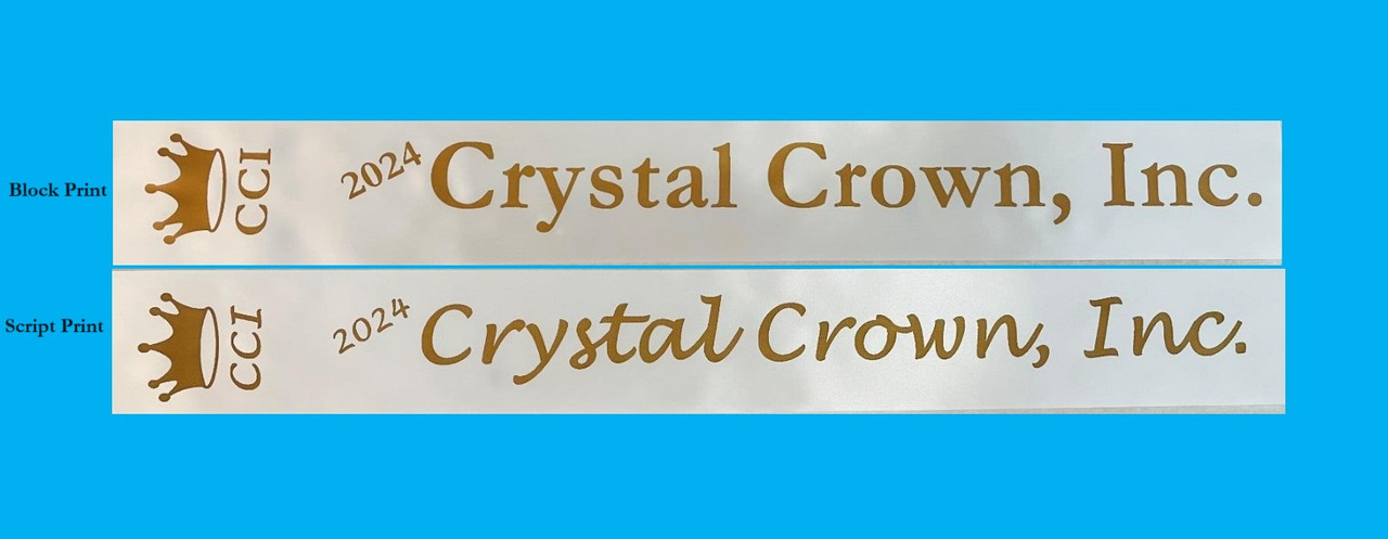 Custom Ribbon Sash - Crystal Crown Inc.