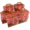 100 Boxes -  Picnic Basket Tote Gable Boxes with Handles - 8-1/2" x 6" x 4-1/2"