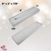 100 Boxes - Clear Top with White Swirl Bases Jewellery Boxes (With Filling) 8" x 2" x 7/8"