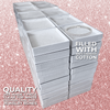 100 Boxes -  Clear Top with White Swirl Bases Jewellery Boxes (With Filling) 3-1/2" x 3-1/2" x 7/8"