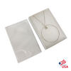 100 Boxes - Clear Top with White Swirl Bases Jewellery Boxes (With Filling) 5-7/16" x 3-1/2" x 1"