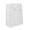 100 Bags - White Eco Euro Paper Bags with Twill Handles 10 x 5 x 13