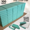 Branded Aqua Jewellery Boxes - 3-1/2" x 3-1/2" x 7/8" 100 Boxes/Pack