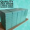 Branded Aqua Jewellery Boxes - 3-1/2" x 3-1/2" x 7/8" 100 Boxes/Pack