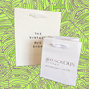 100 Bags - White Custom Branded Eco Euro Paper Bags with Twill Handles 8 x 4 x 10